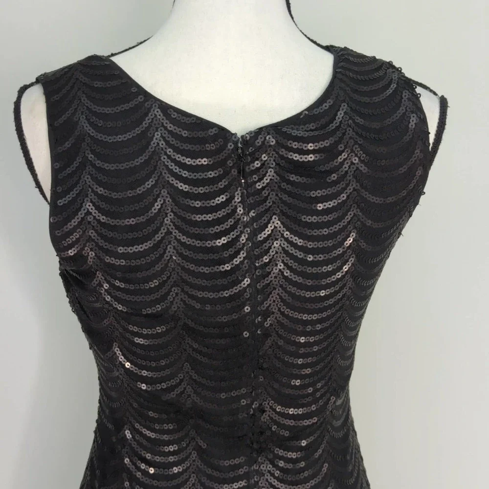 Esley Black Sequins Sleeveless Dress |‎ SMALL